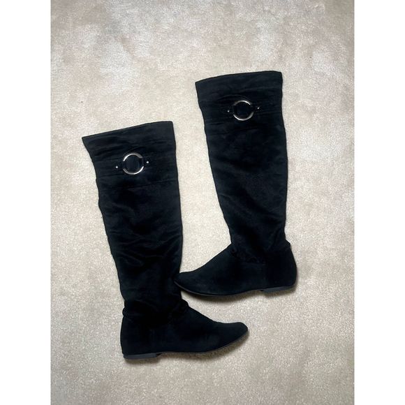 Qupid Shoes - Qupid Black Knee High Riding Boots | Size 7